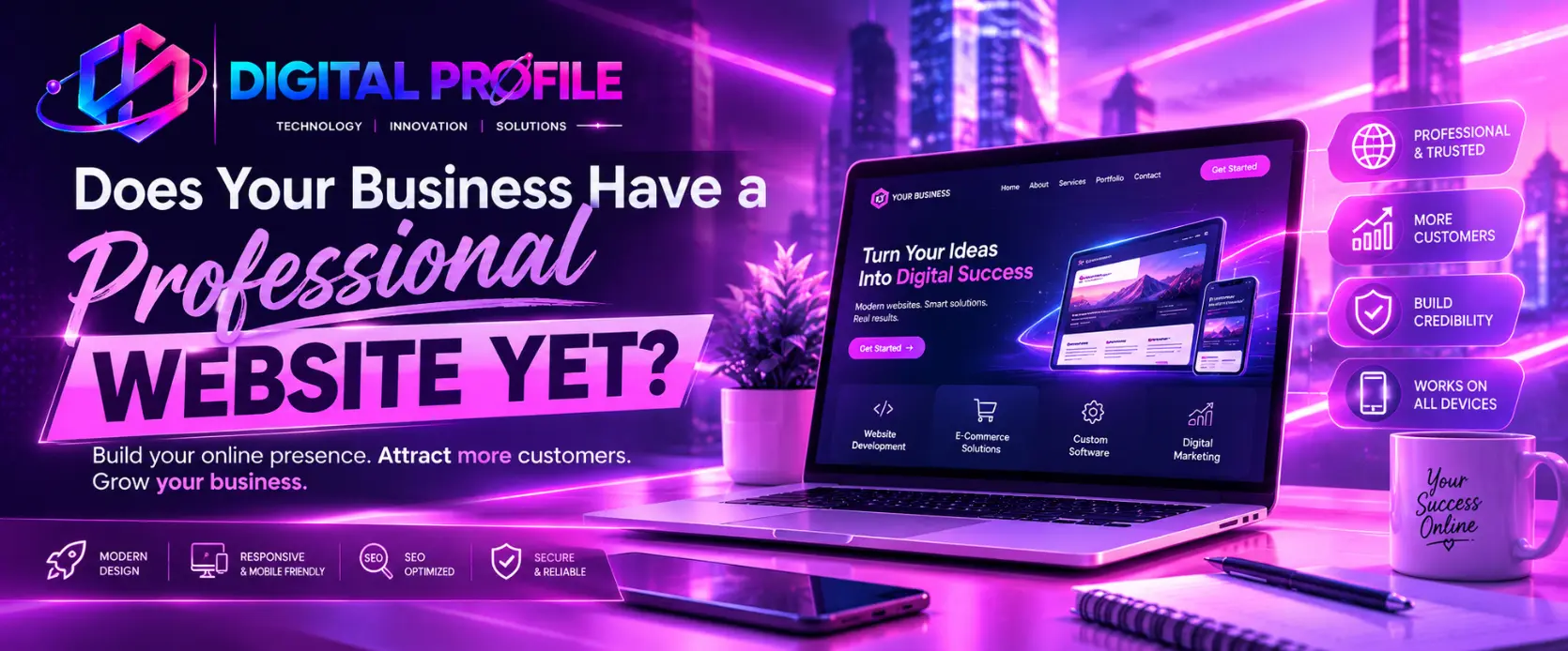 Professional business websites for websites, software, automation, integrations, and digital growth